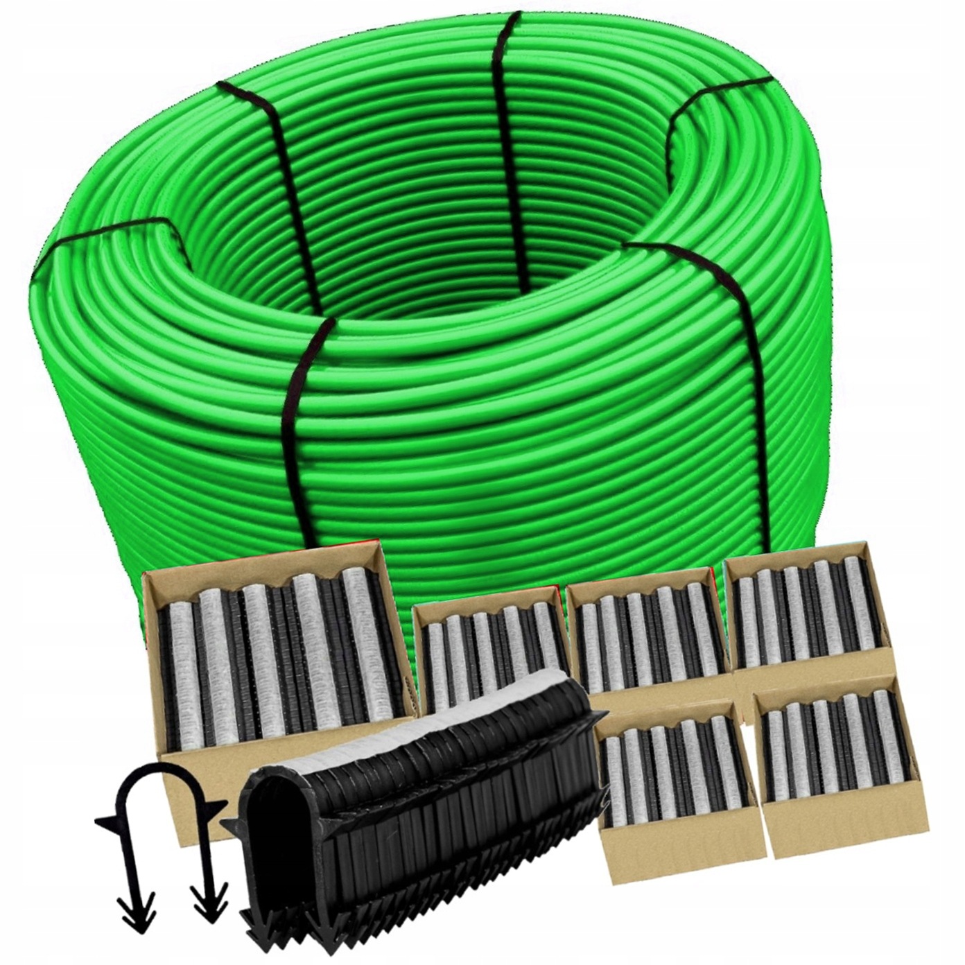 Rura Podłogowa 16x2mm 600m Z Osłoną Evoh 5-WARSTW +klipsy 6 Opakowań Zestaw