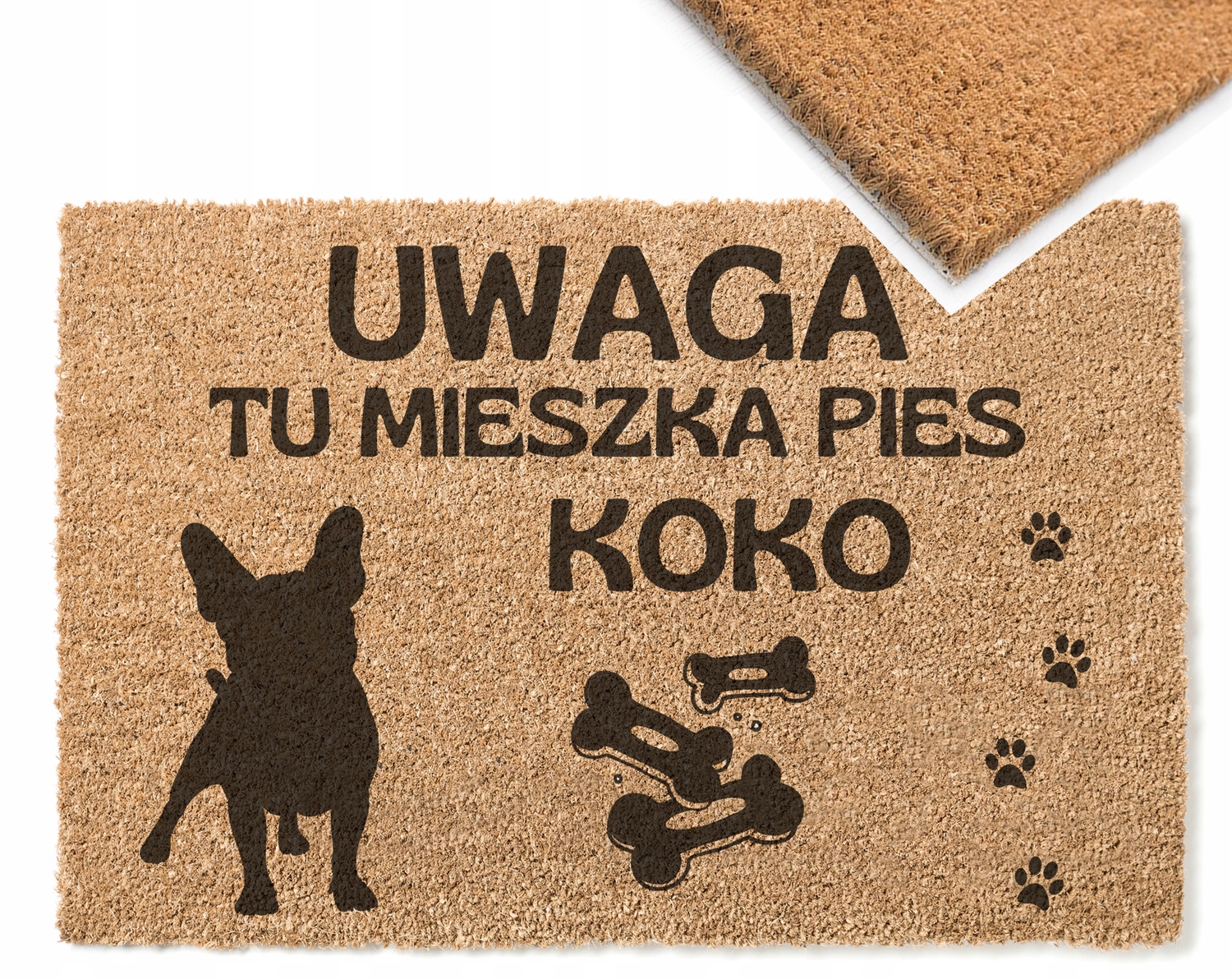 

wycieraczka z nadrukiem Tu Mieszka Pies imię