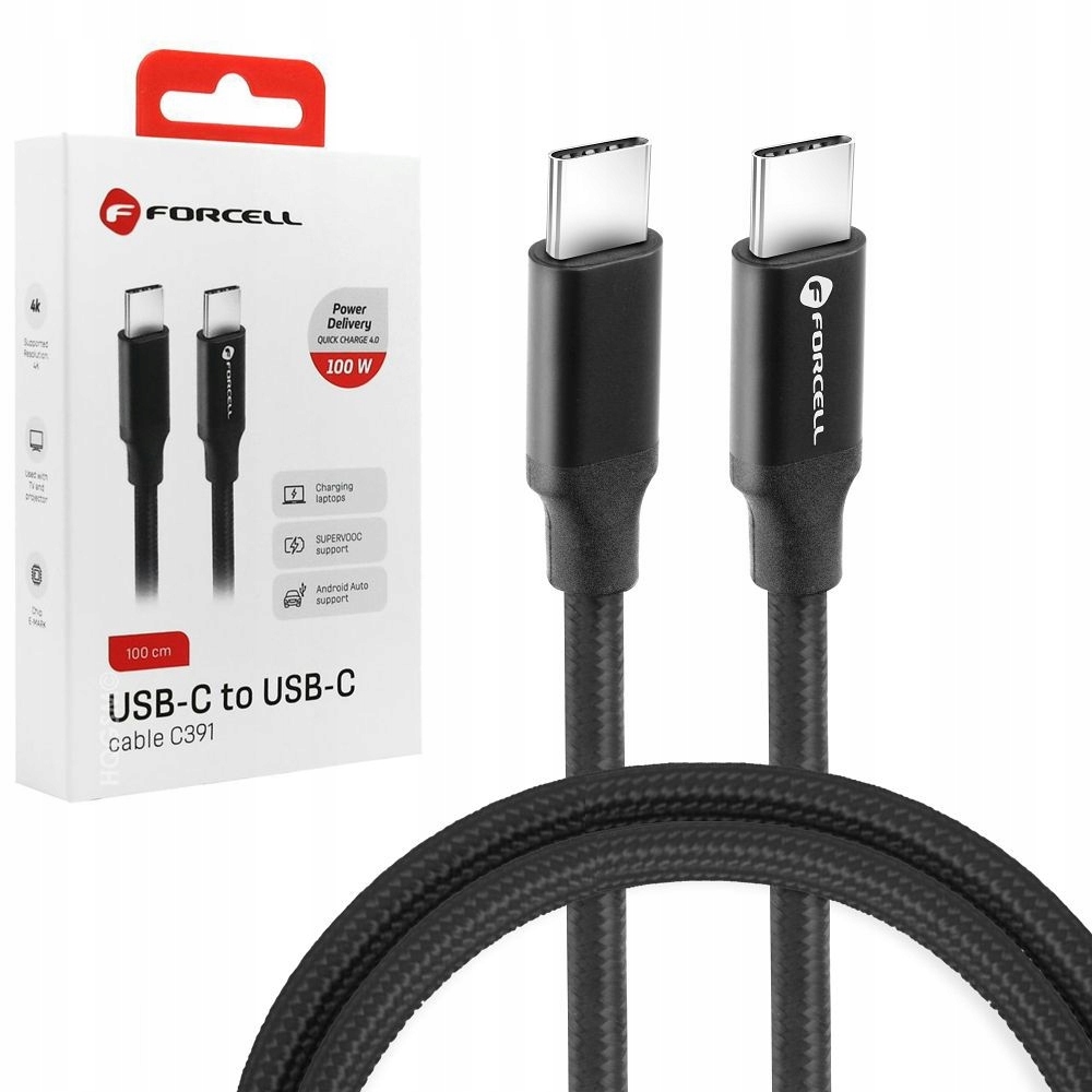 Kabel USB-C na USB-C do Apple CarPlay i Android Auto, Mocny, Oplot, Szybki  - Sklep, Opinie, Cena w