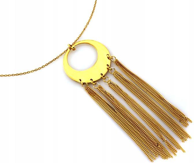 Dámský originální stříbrný náhrdelník 925 pozlacený s kulatým přívěskem r50