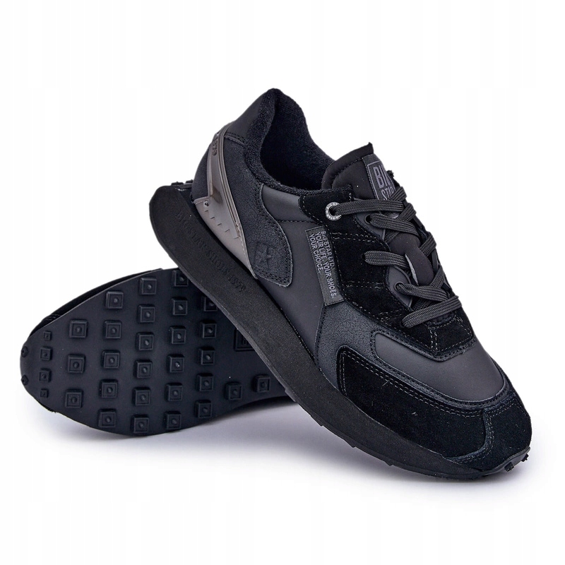 Pánské Kožené Tenisky Big Star OO174297 Hi-poly Systém Černé 45