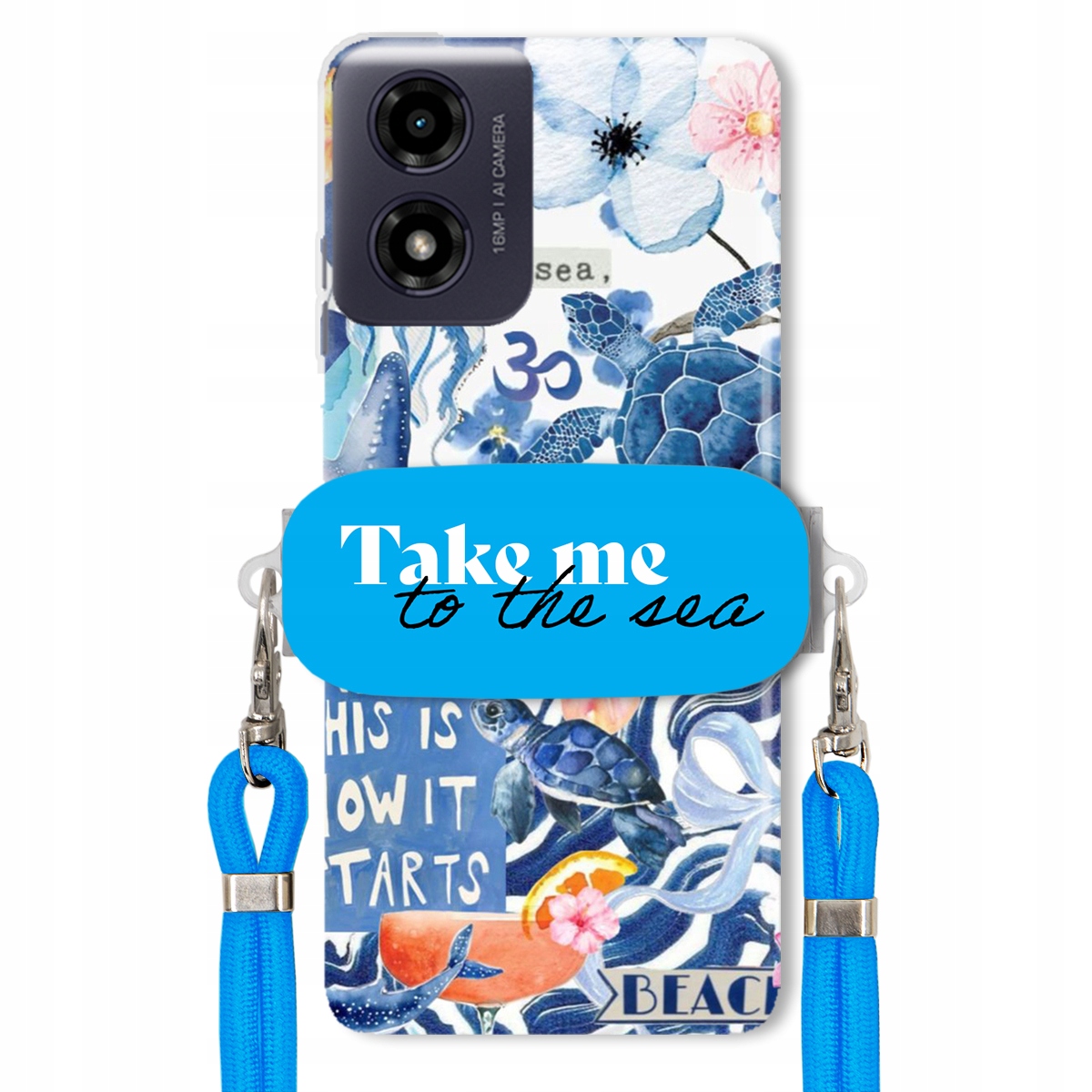Puzdro pre Motorola G04 Premium Vodítko Modrá Držiak Take Me To The Sea