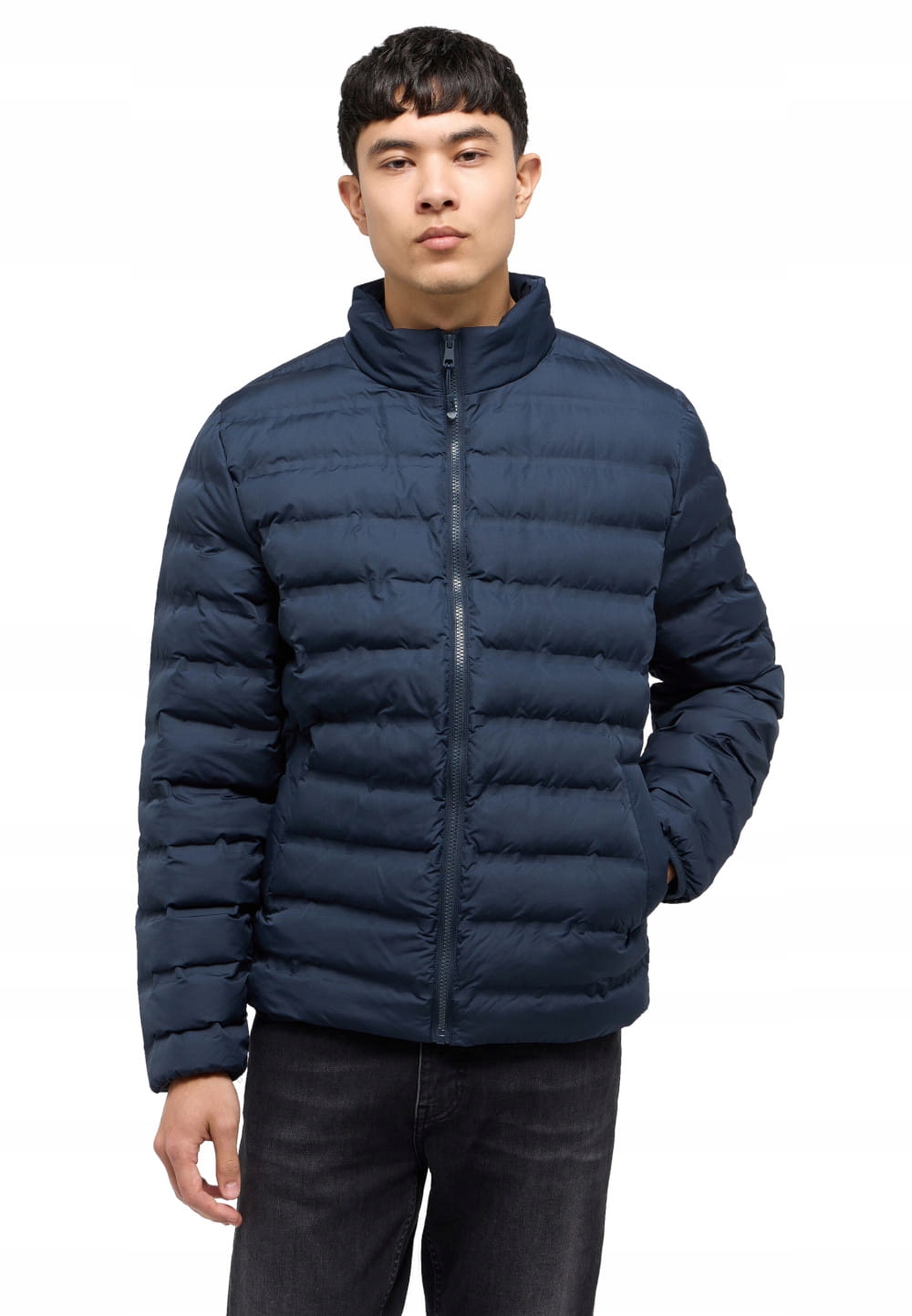 Pánská Zimní Péřová Bunda Tmavě Modrá, Prošívaná, Lehká, Podzimní Mustang