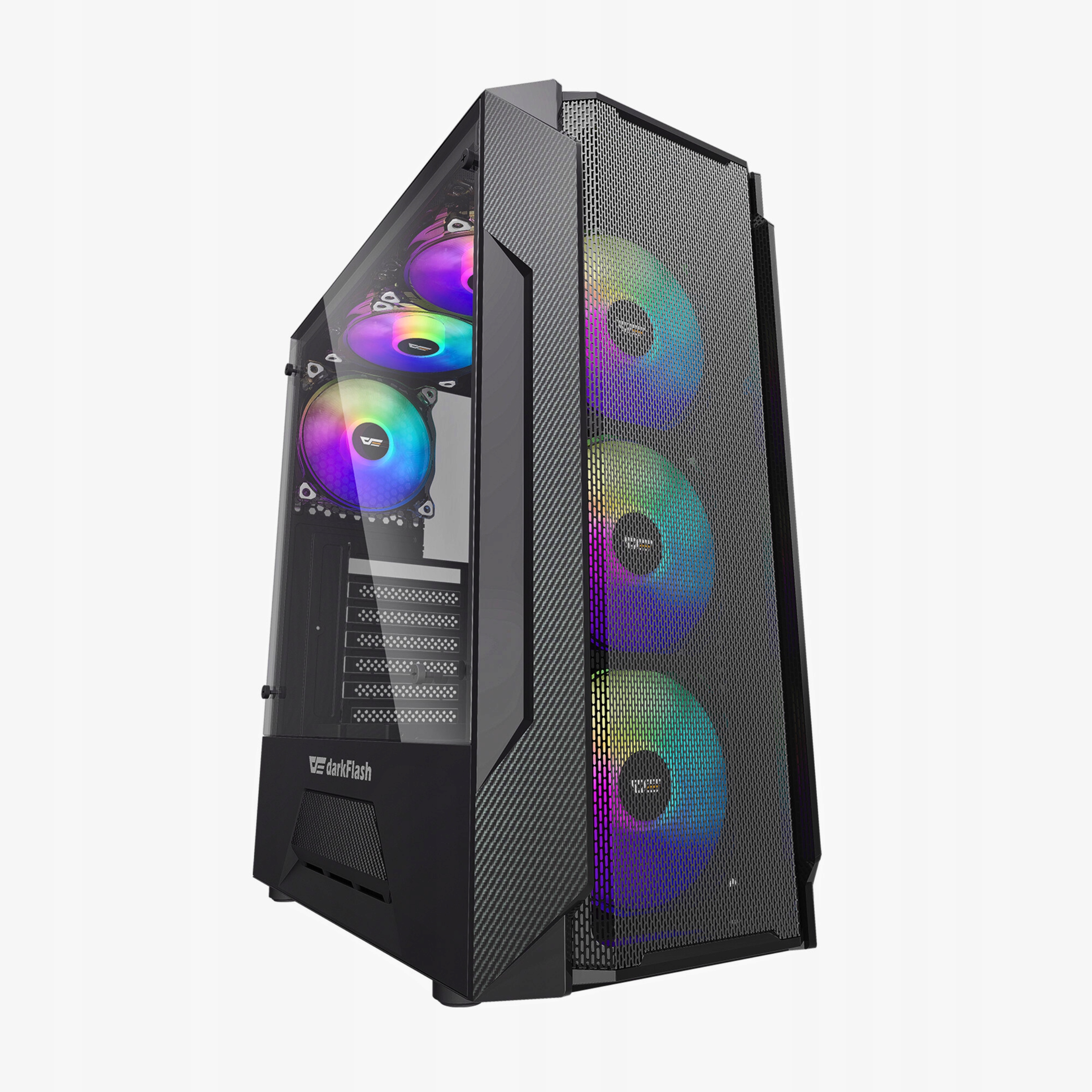 Počítačová Skříň darkFlash Leo černé Led ventilátor CL12 Rgb 120 mm Usb 3.0
