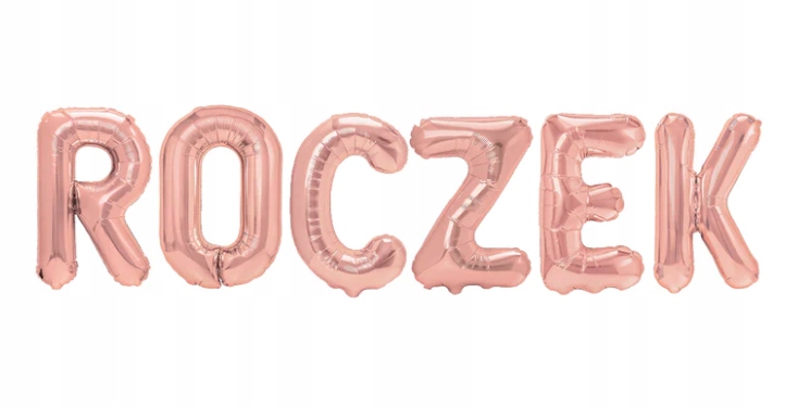 Balony foliowe napis Roczek 40 cm różowe złoto