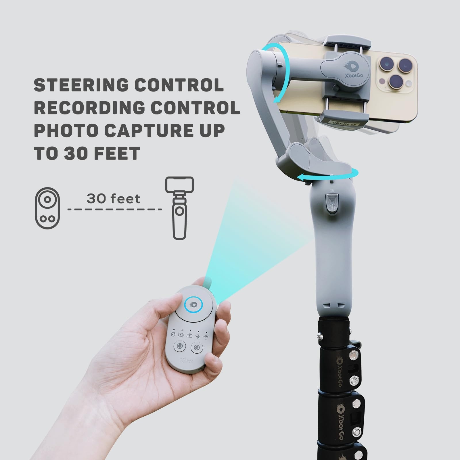 XBOTGO Pilot Zdalny Sportowy Gimbal Bluetooth Zasięg 15m Cztery Tryby — miniatura 3