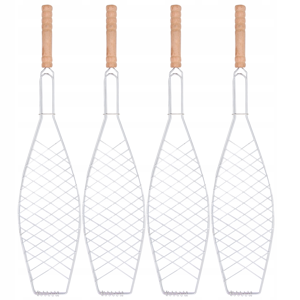 GRILL RYB GRILL Z DREWNIANYM UCHWYTEM SIATKA DO GRILLA