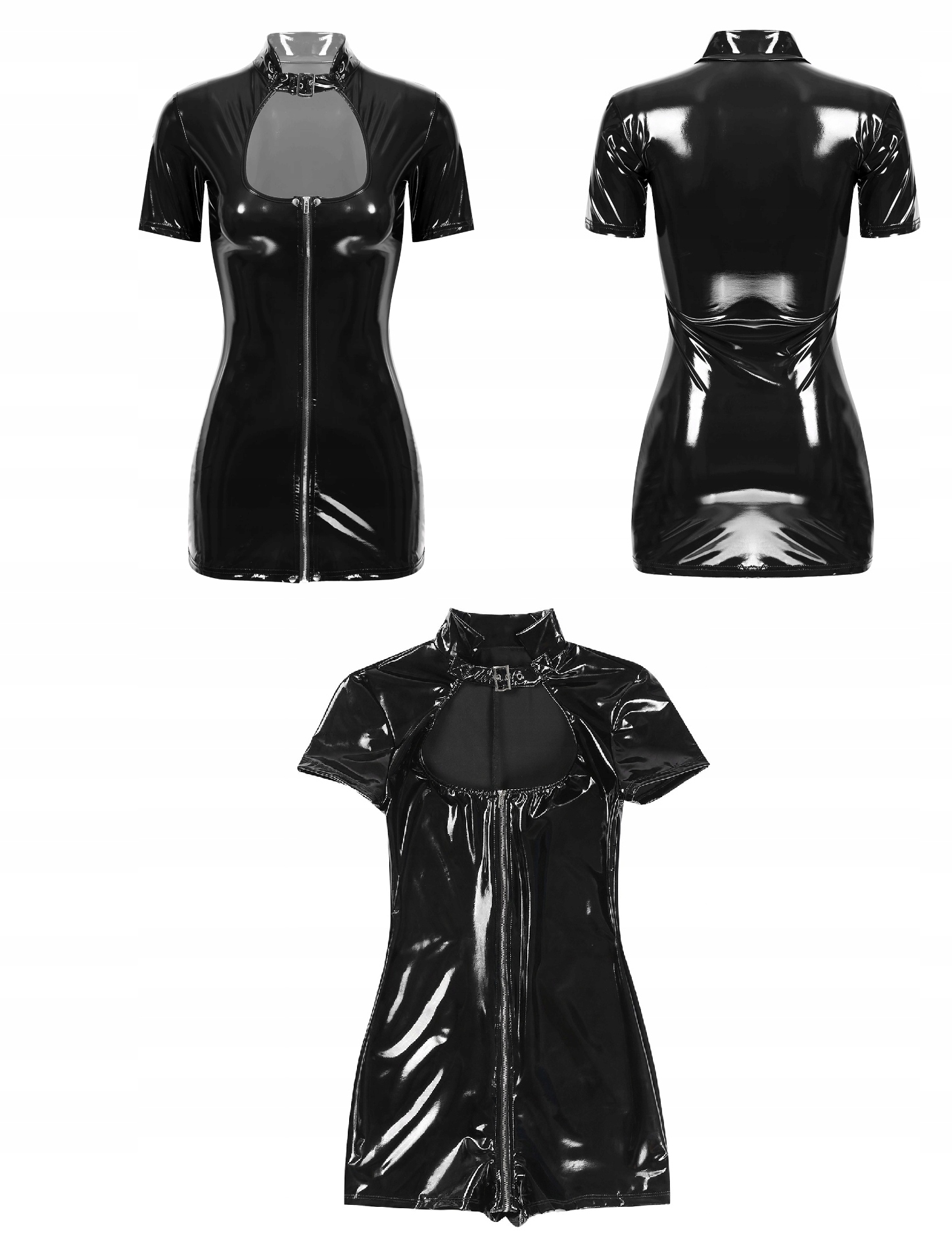 SUKIENKA DAMSKA MINI CZARNA SKÓRZANA WIECZOROWA TOP MODNA UPIĘTA XXL Model SEKSOWNA SUKIENKA DAMSKA SKÓRZANA MINI CZARNA SEXY