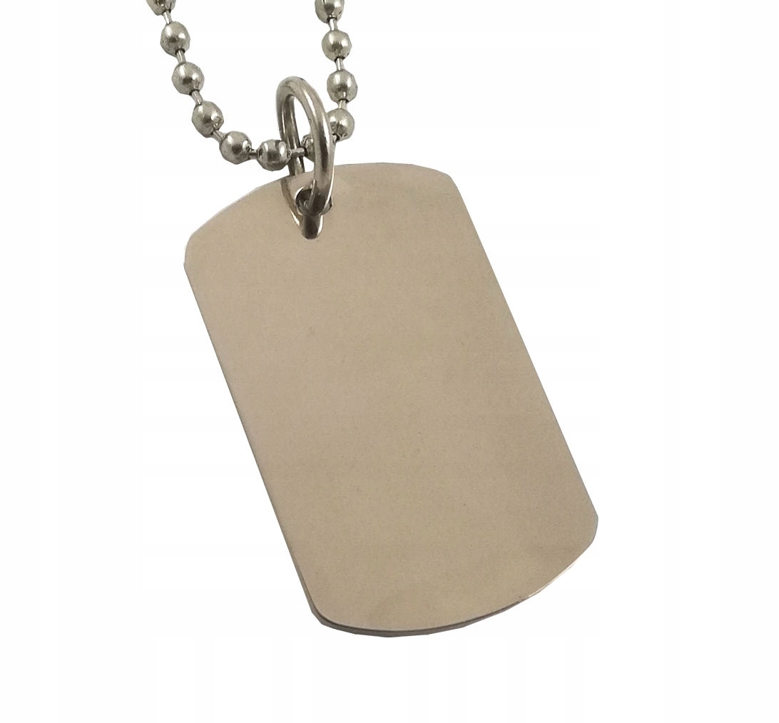 Zawieszka Nieśmiertelnik Stal+Łańcuszek 70cm+GRAWE Materiał stal