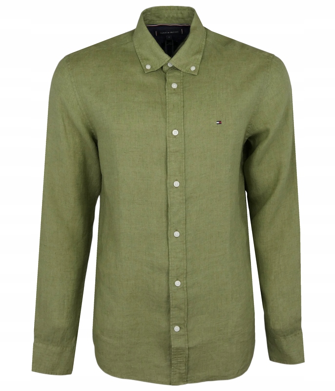 Tommy Hilfiger pánská lněná košile, khaki, S