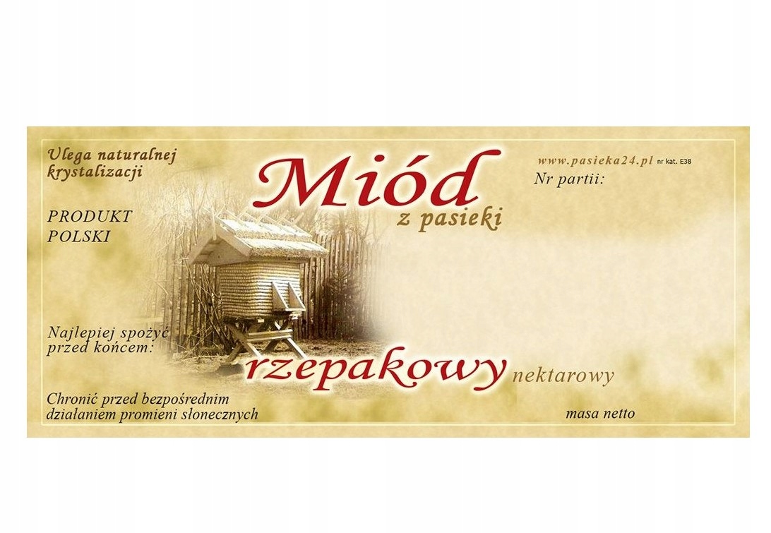 

Etykieta na miód Rzepakowy 100szt etykiety rzepak