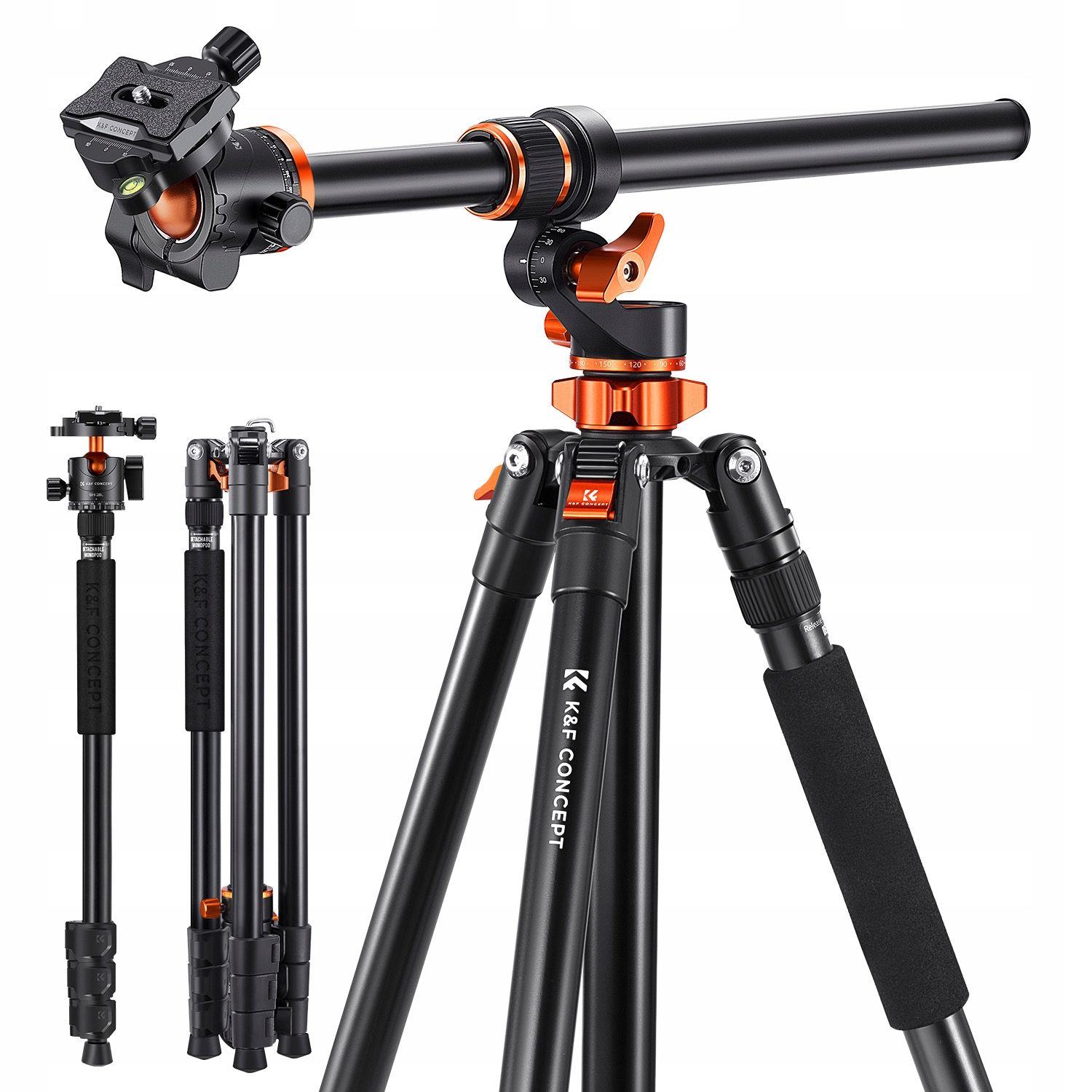 Stativ Sloupová tyč 230 cm 10 kg Monopod K&f T254A7 Hlavice BH-28L