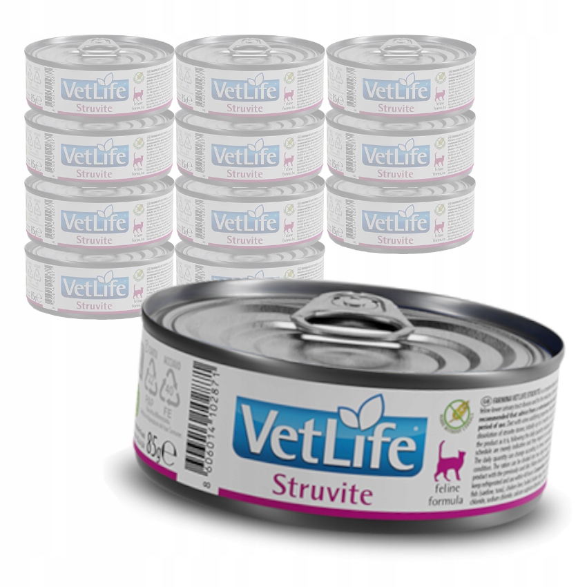 Levně Farmina Vet Life Struvite Feline 12x85g Pro Kočky Krmivo se struvitovými kameny