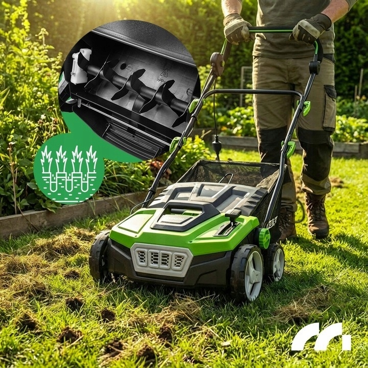 AERATOR WERTYKULATOR ELEKTRYCZNY DO TRAWY 45L SZEROKOŚĆ ROBOCZA 38CM GRATIS Rodzaj aerator wertykulator