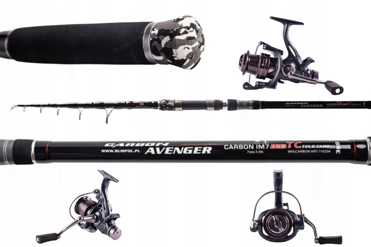 Kaprový Set 2X Avenger 3.9 M 3.5LBS 2X Naviják Volný Chod 8+1BB