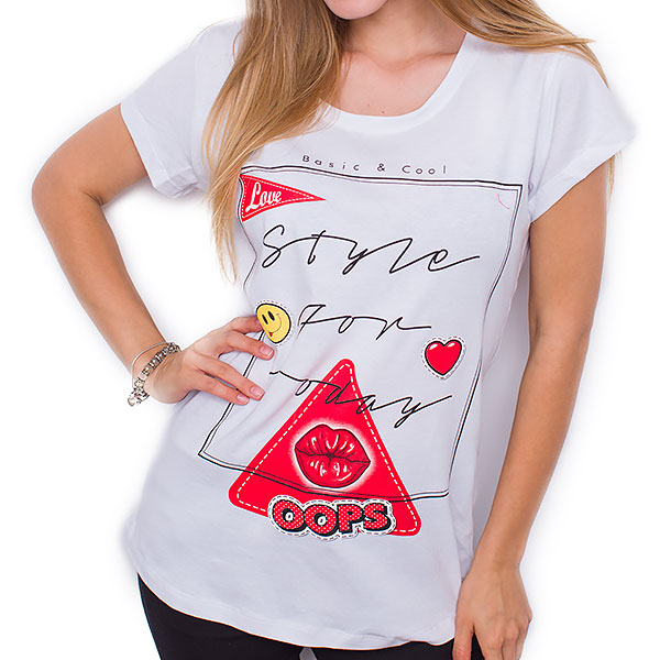 

Bluzka Koszulka Efektowna Aplikacja L/40 A694