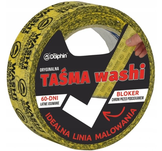 

Taśma Washi Premium Blue Dolphin 330 35mm x 50m