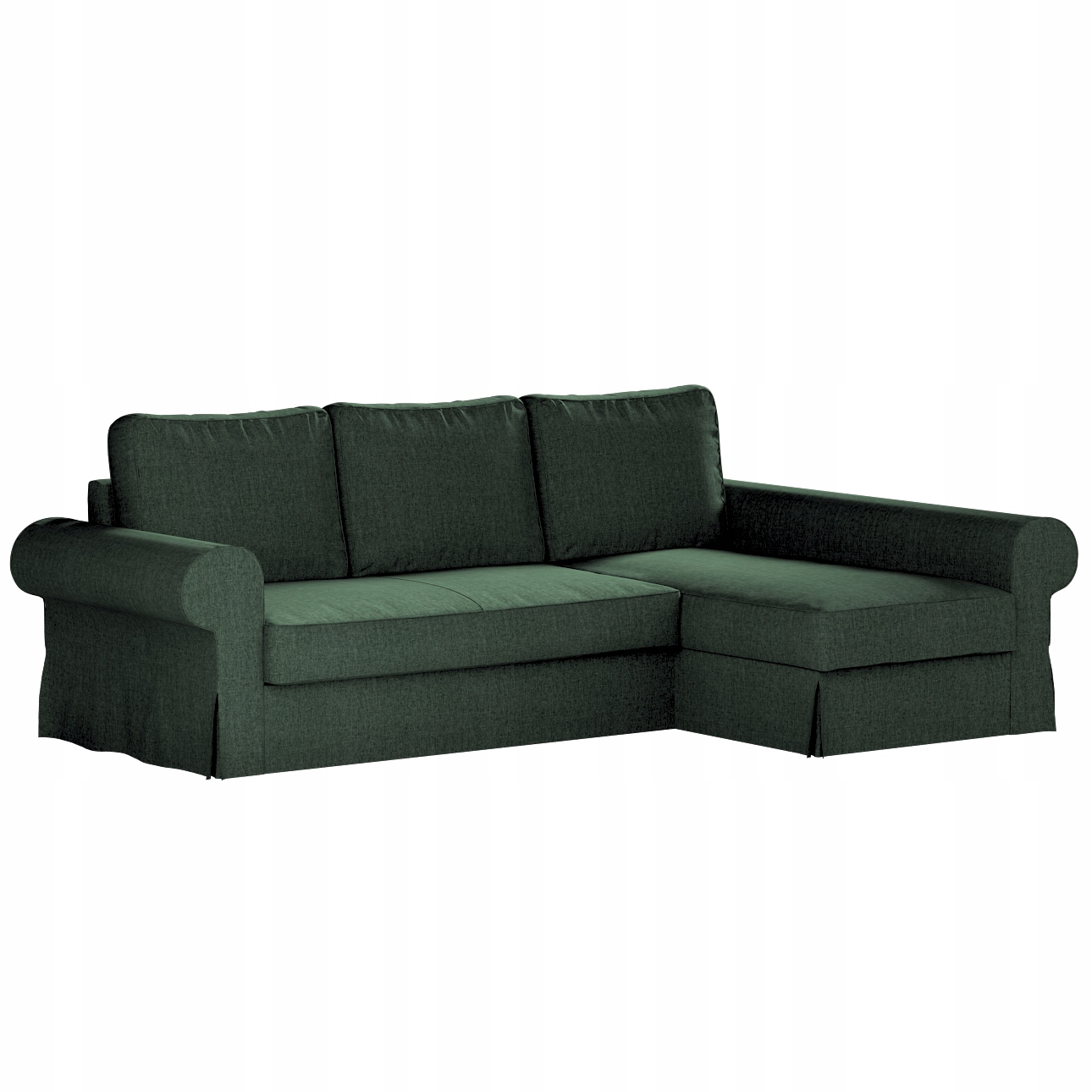 Dekoria potah na rozkládací pohovku Backabro s lehátkem Ikea, zelený