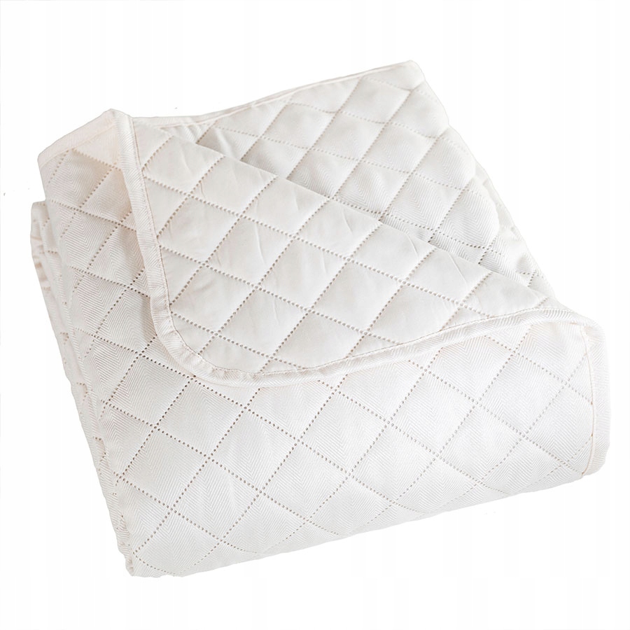 Dekorativní přehoz Jodełka 220x240 prošívaný krémový