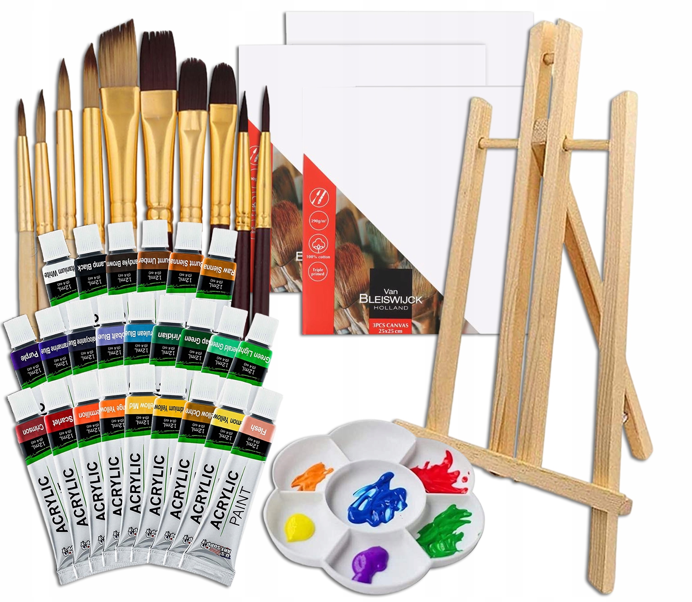 Malířská Sada Umělecký Stojan Barvy Plátna