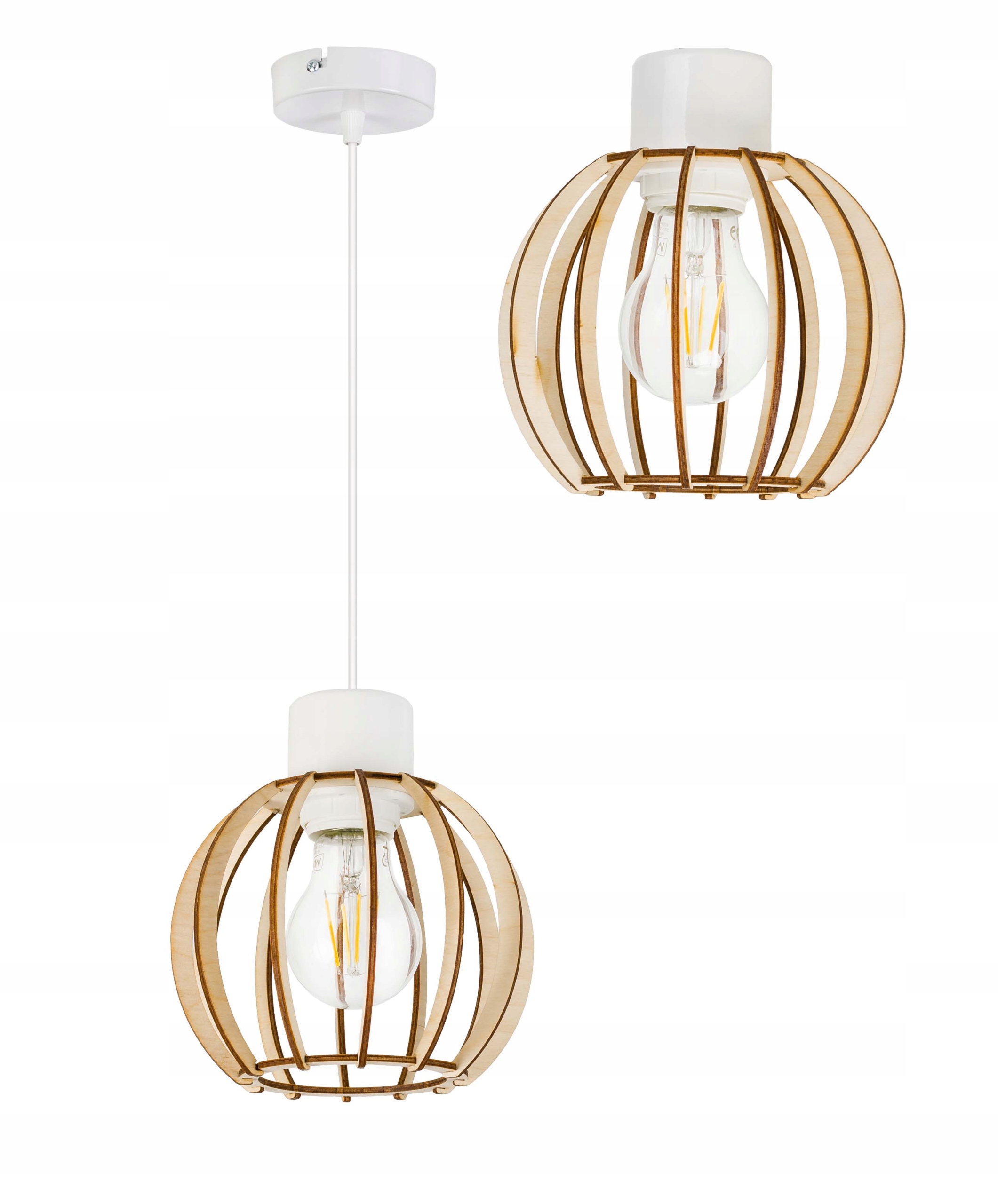 

Lampa sufitowa Wisząca Zwis żyrandol loft Drewno 1