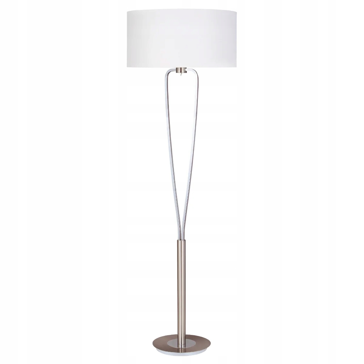 Trio Podlahová lampa Paris II strieborná E27 160 cm IP20 Kov/Tkanina