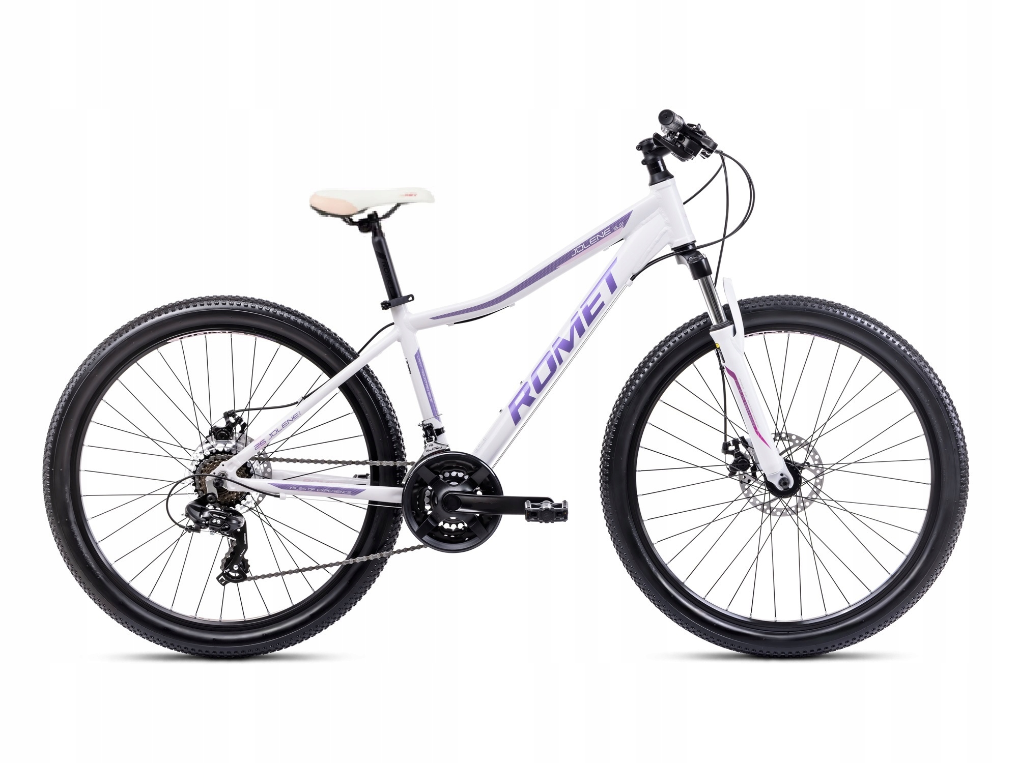 Rower Mtb Romet Jolene 6.2 rama 17 cali koło 26 " biało-fioletowy
