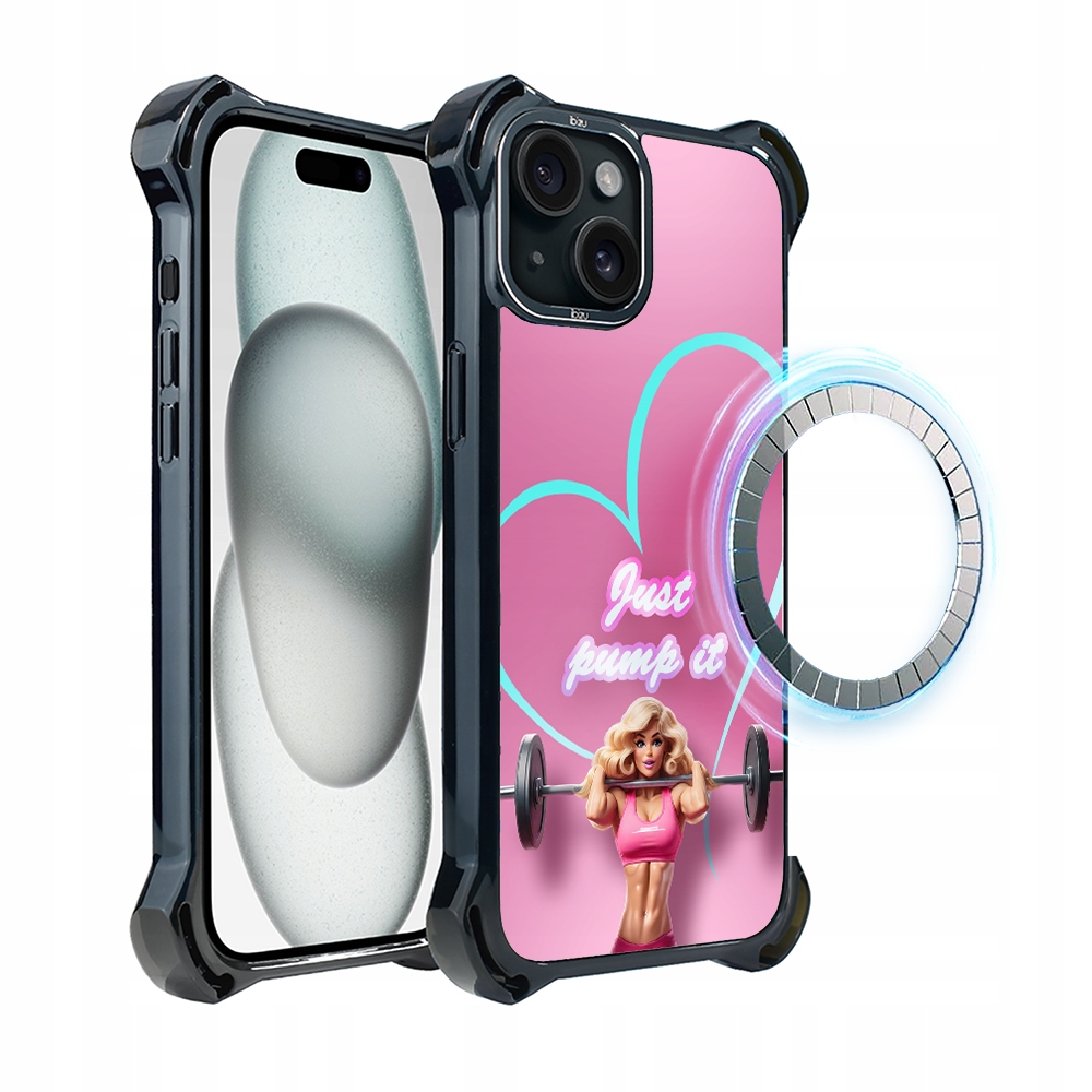 Pouzdro pro iPhone 15 Plus Ibizu DropGuard Ultra s MagSafe, Pump it love