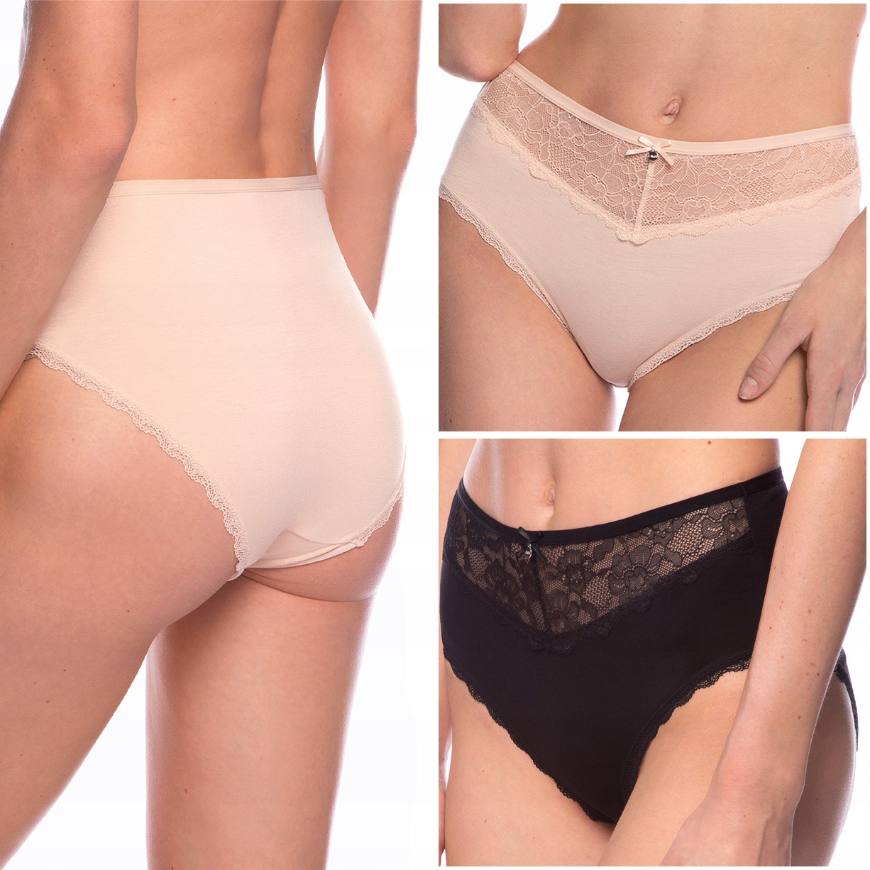 Kalhotky Dámské Lama 1562MD viskózové kalhotky s Vysokým Pasem 2-PAK L