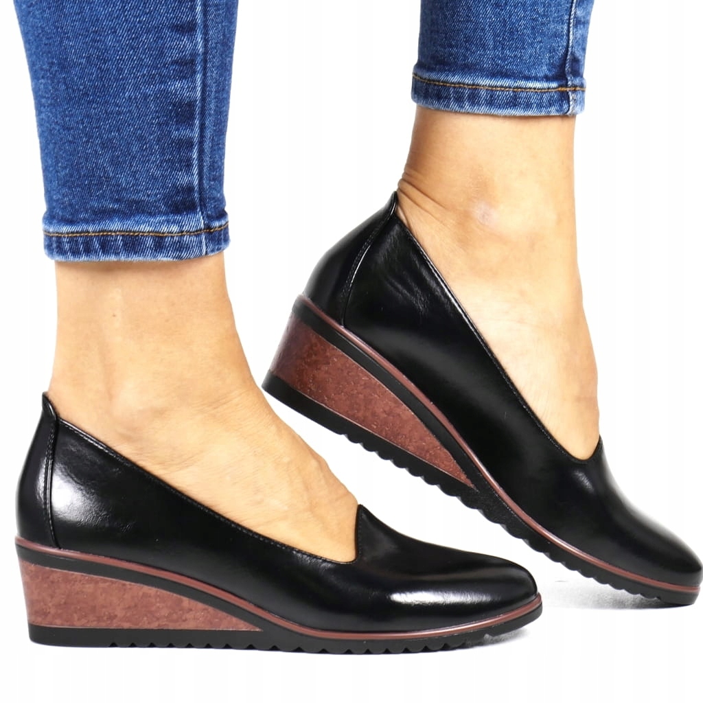 Dámské Polobotky Mokasíny Na Klínku, Nazouvací Potocki, Černé, Pohodlné, Matné, Velikost 41