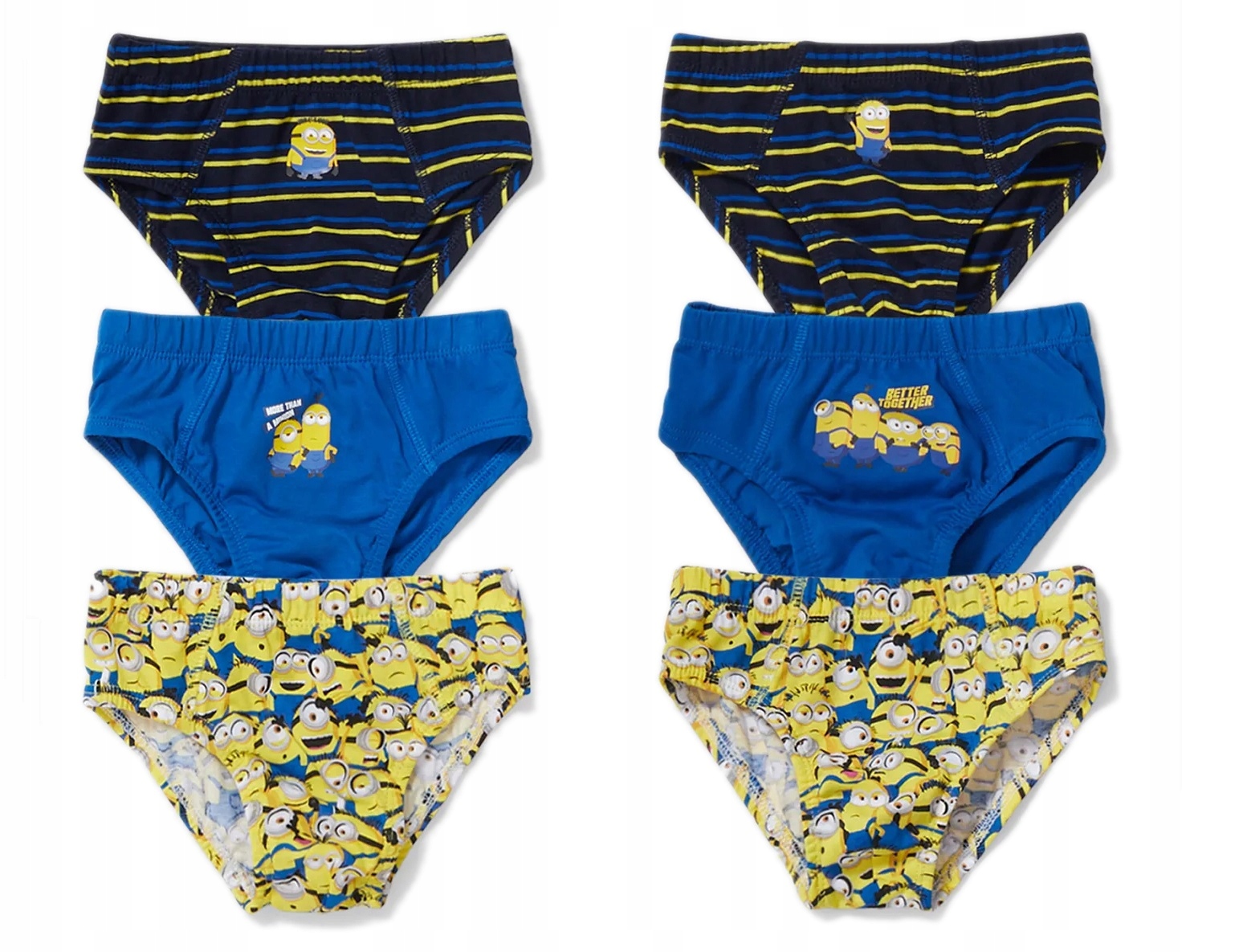 

6 Pack Majtki Chłopięce Slipy Minionki 92