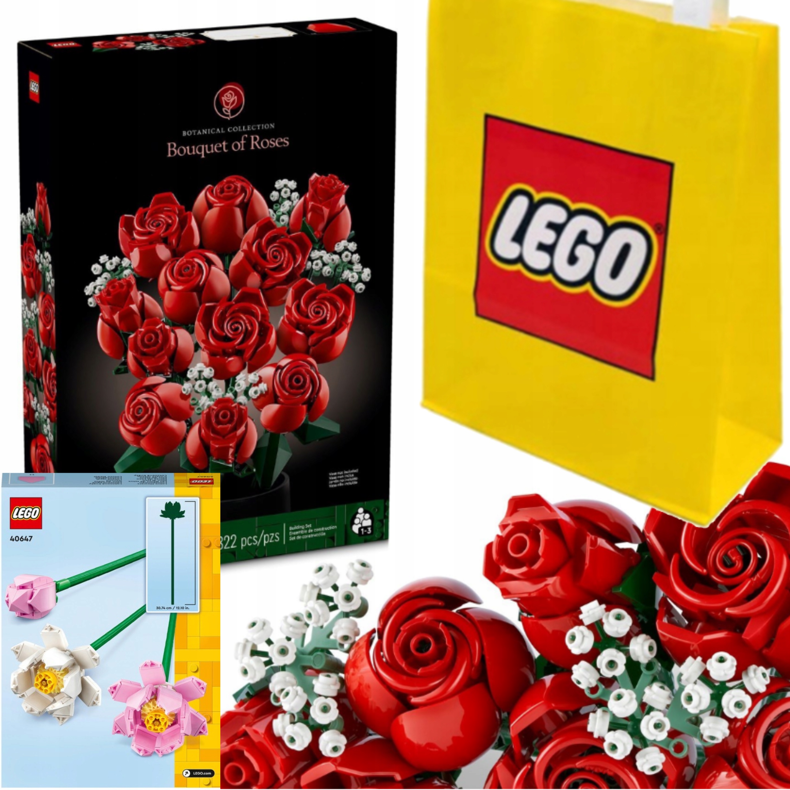 Lego Kytice Růží 10328 Valentýnský dárek Pro Ni Ikony Růží Taška +40647