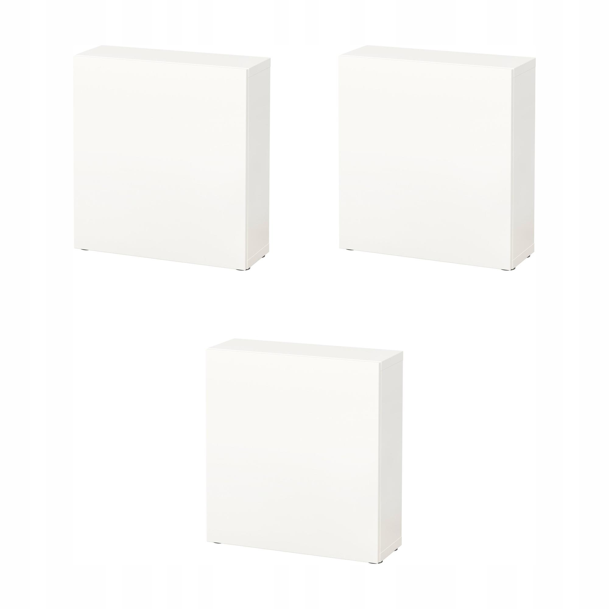 3 szt. Besta Szafka z drzwiczkami biały 60x22x64 cm Lappviken