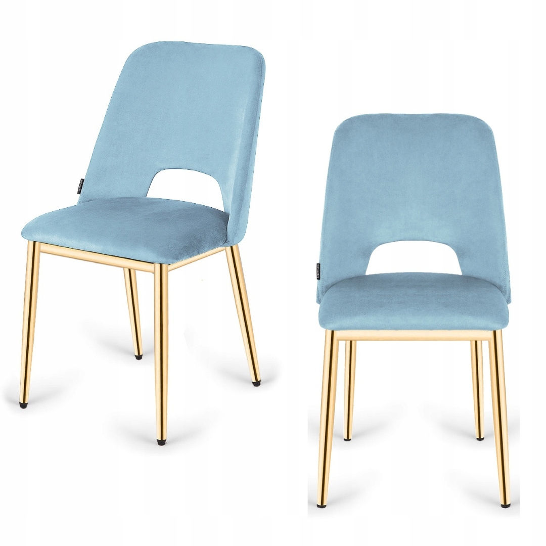 Nowoczesne krzesło welurowe czarne Goti do salonu kuchni jadalni złote nogi