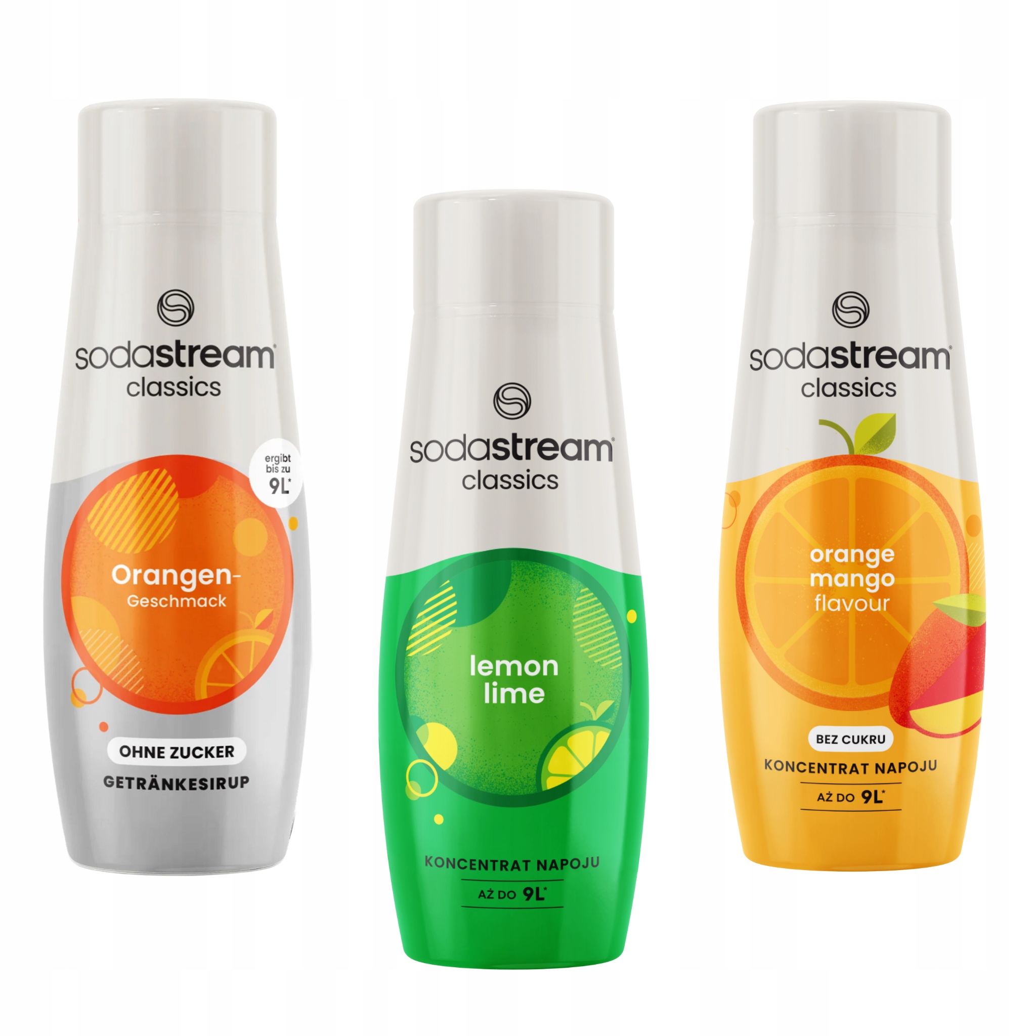 Sada 3 koncentrátů Sodastream Orange Zero LemonLime Orange Mango
