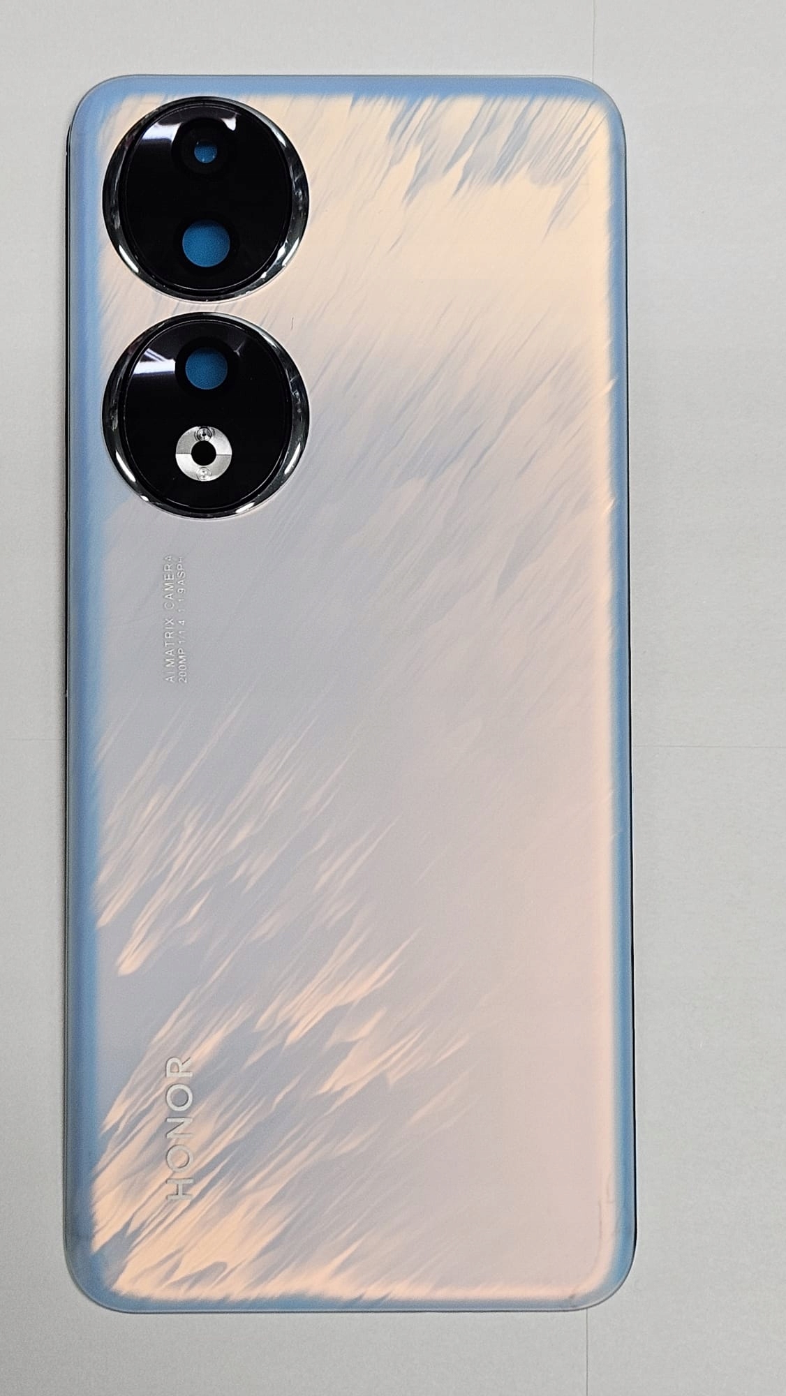 Klapka baterii , tył Honor 90 biała/perłowa z szybką kamery i taśmą mont.