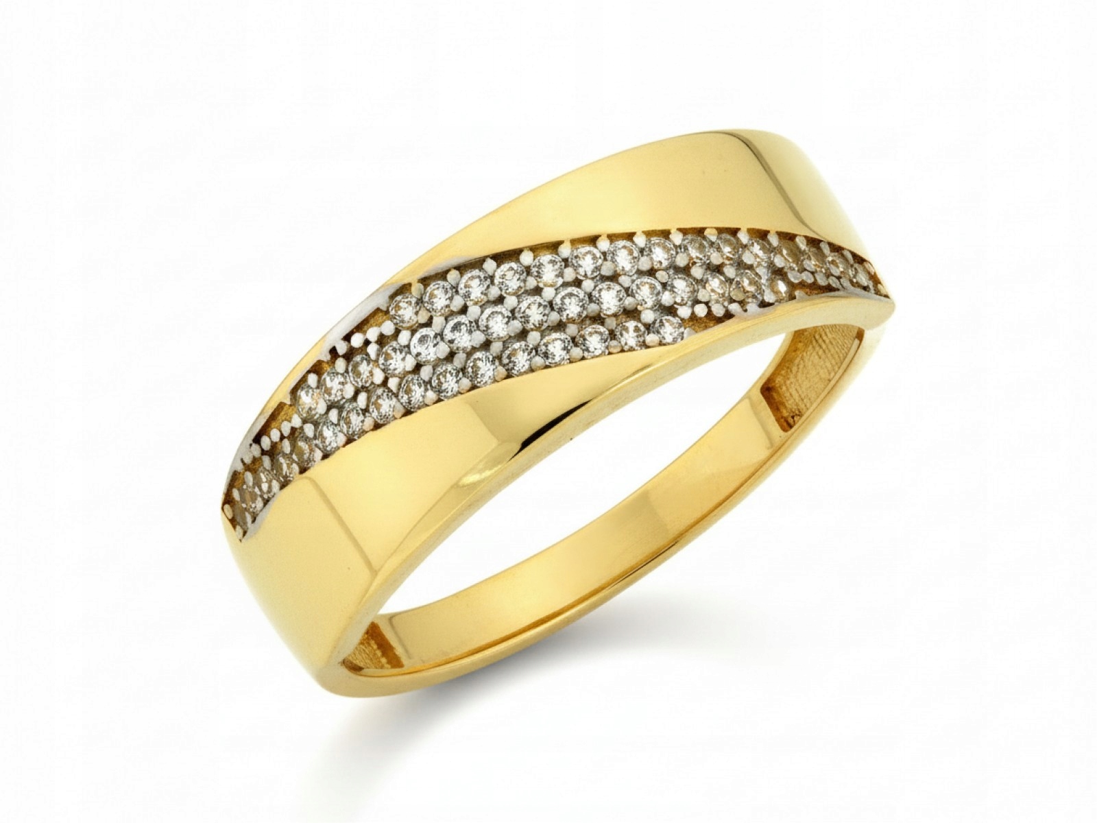 Prstýnek 585 s bílými zirkony 18r Bílé Zlato 2.29 g