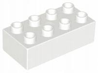 

Lego Duplo 3011 Klocek Płytka 2X4 biała Nowa (12g)