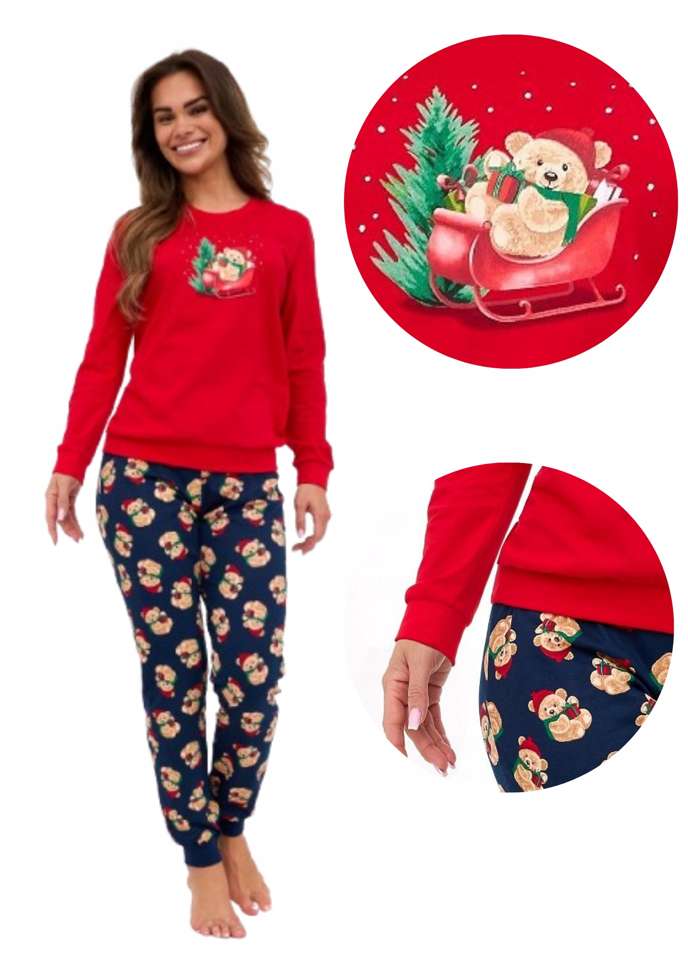 Cornette Teddy dámské pyžamo 671/422 vánoční Christamas XL