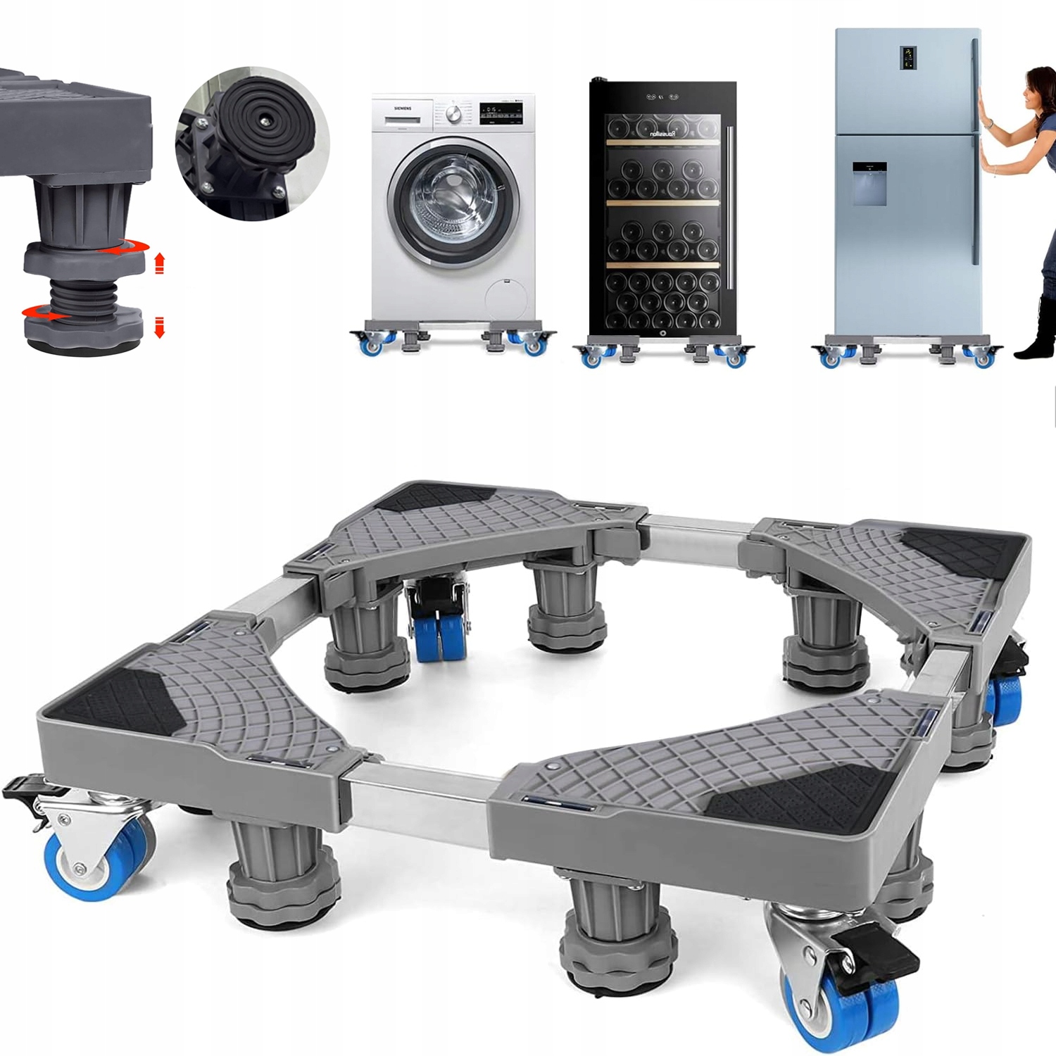 Podstawa Ruchoma Pod Pralkę Zmywarkę Sprzęt Agd Mobilna Antypoślizgowy