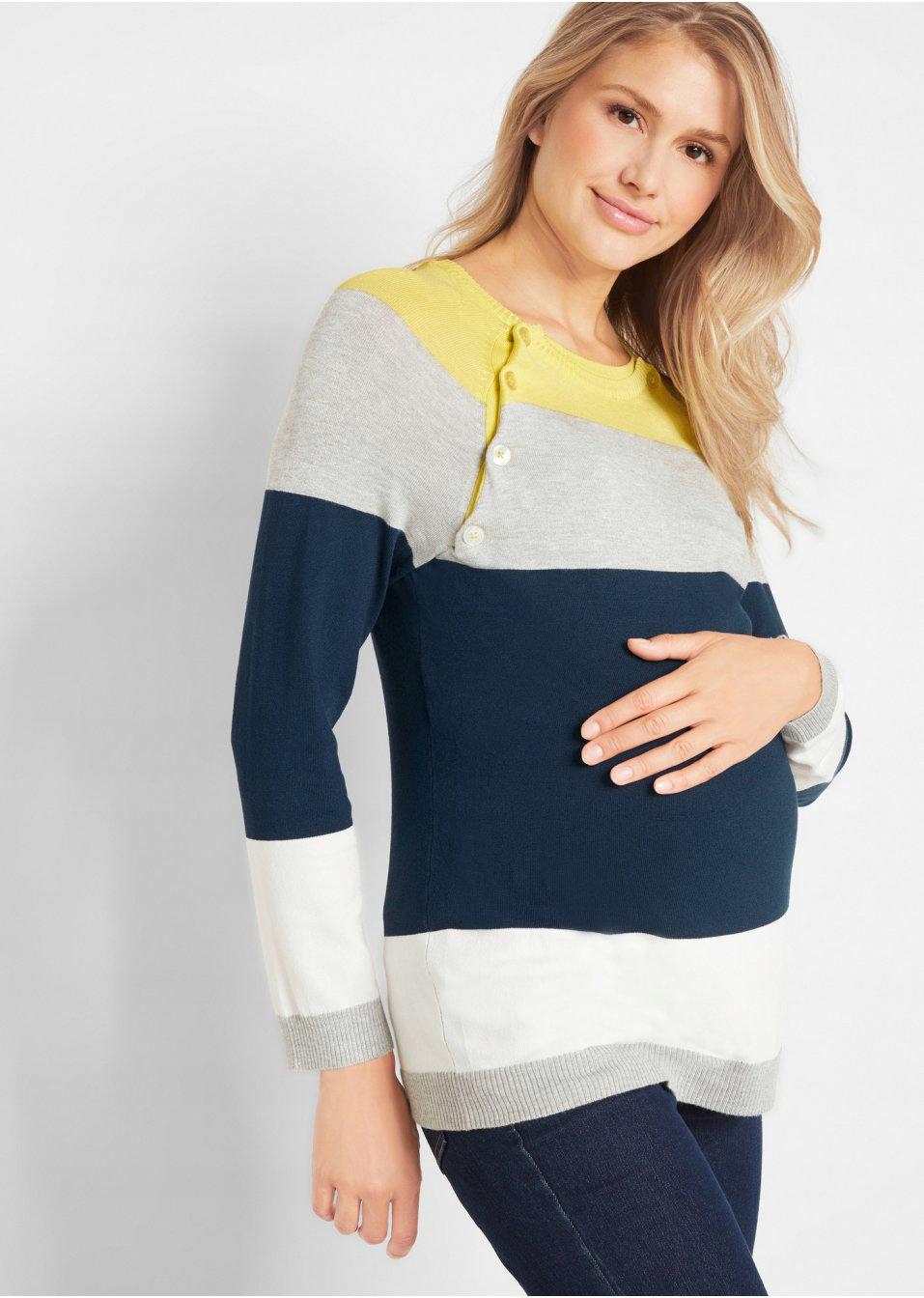 1U3K03 BONPRIX SWETER CIĄŻOWY WIELOKOLOROWY 32/34