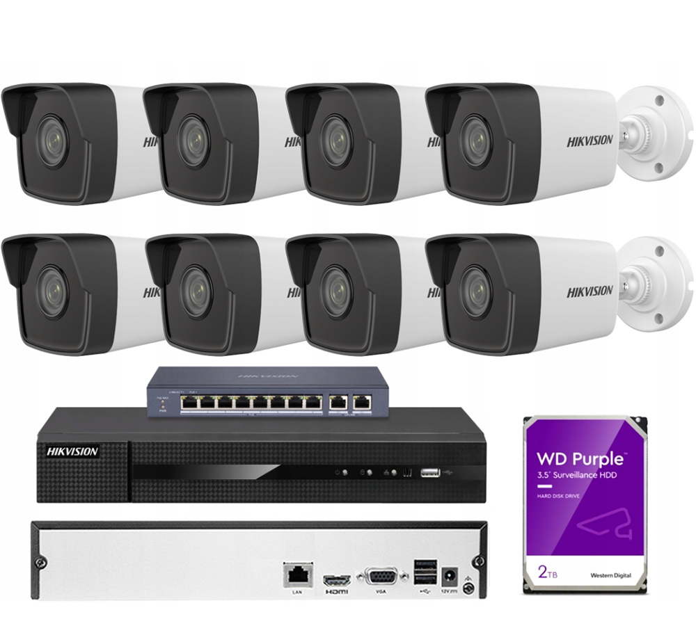 Sada na monitorovanie Ip 4Mpx rekordéra Switch Poe