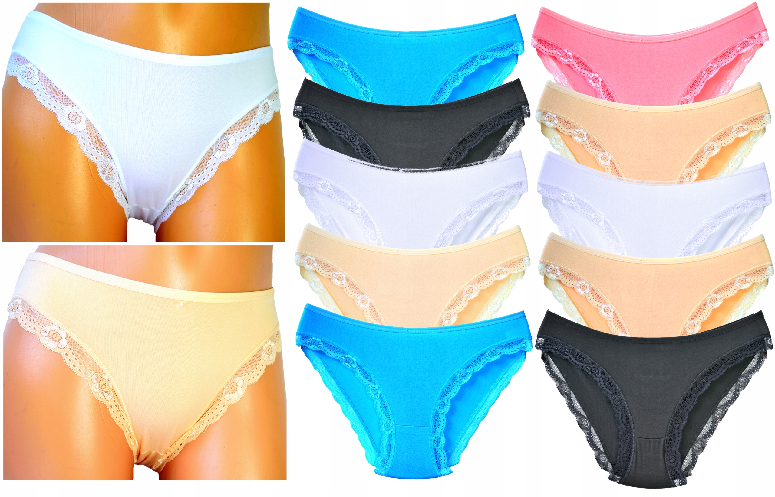 

Majtki Bambusowe Figi Damskie roz M/L 12szt