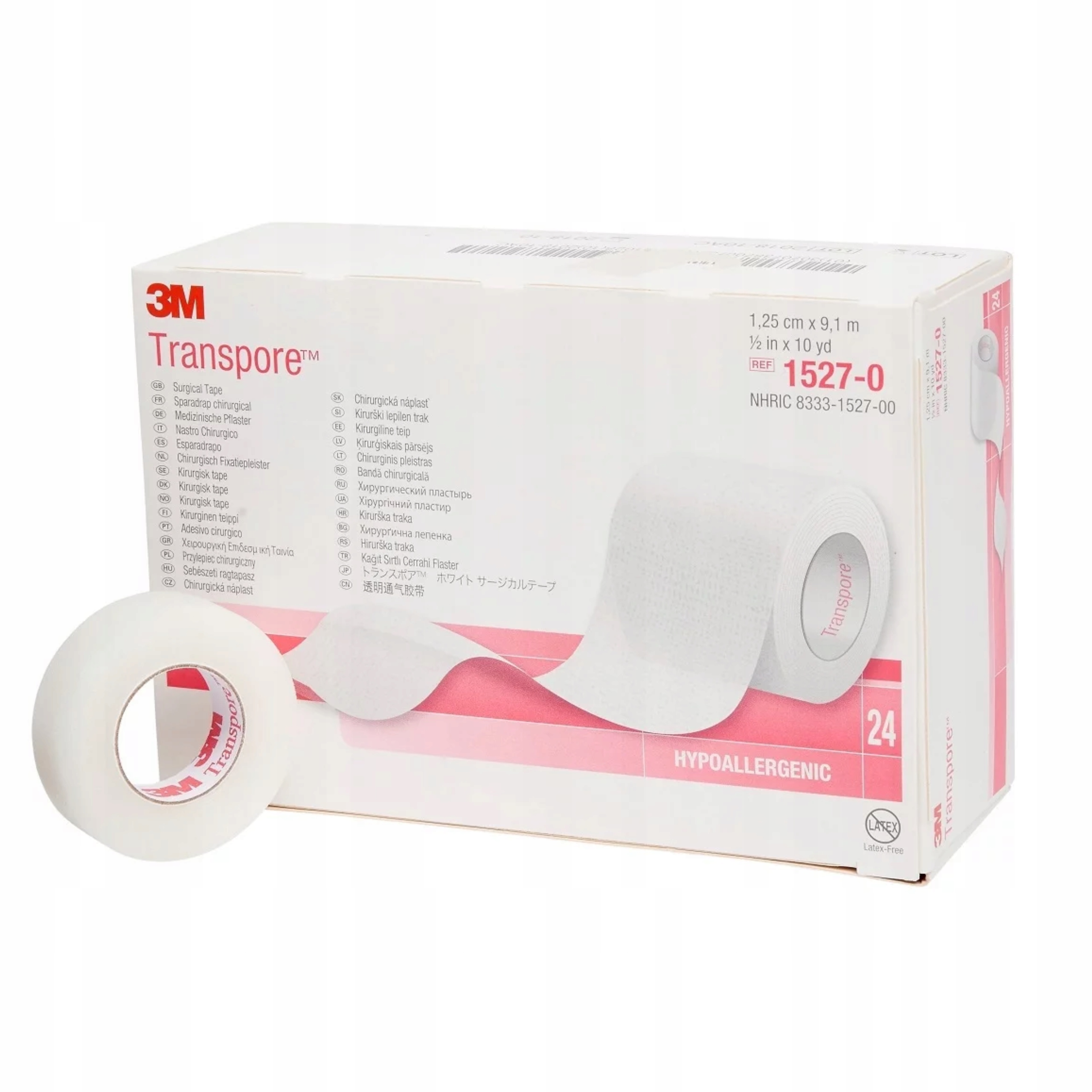 Perforovaná páska 3M Transpore 1,25 x 9 m 24ks
