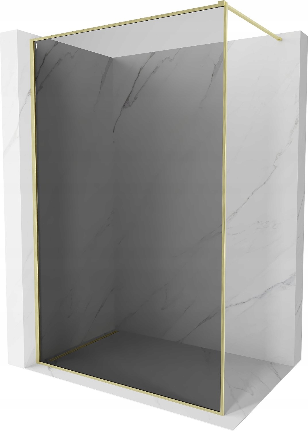 Mexen Kioto-f Ścianka Prysznicowa Walk-in Ramka 100x202 Złota Szczotka