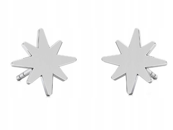 

Srebrne kolczyki gwiazda gwiazdka 8,5mm na sztyft