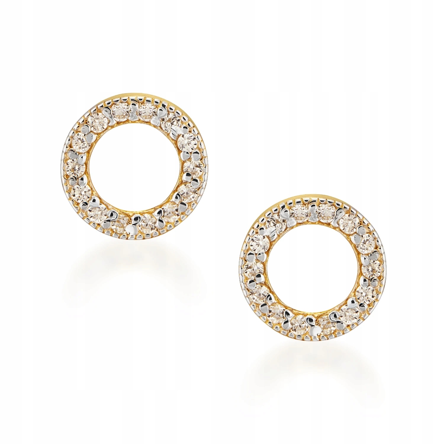 Kruhové Náušnice s kubickou zirkonií ryzost 585