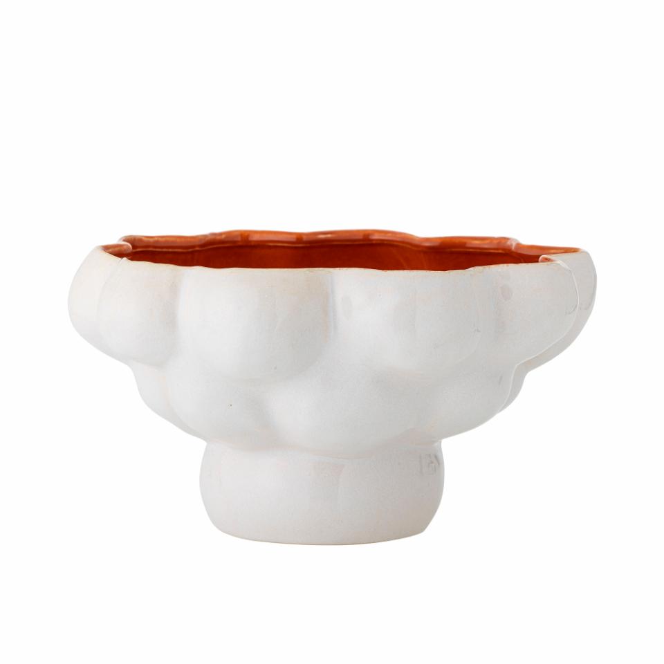 Bloomingville Valkyrie Keramická dekorativní miska Bílá Červená Střed