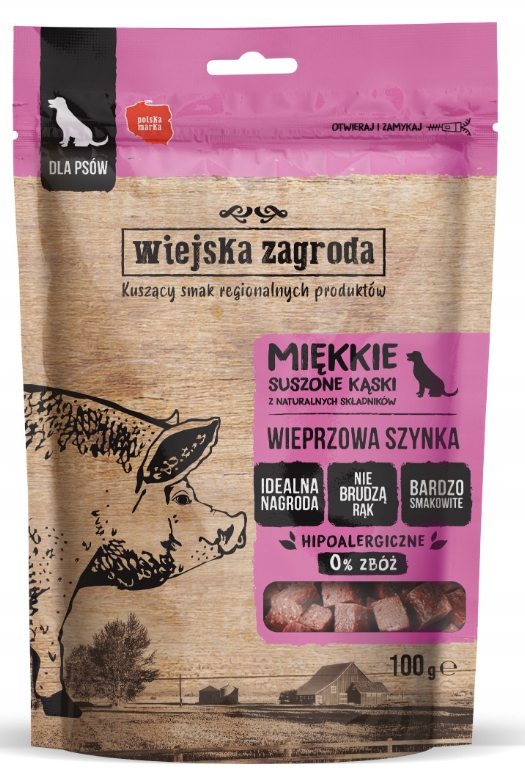 WIEJSKA ZAGRODA PRZYSMAK DLA PSA SZYNKA WIEPRZOWA 100G