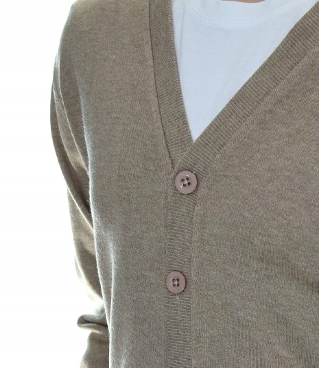 Pánský rozepínací svetr s knoflíky a vlněnou špicí z vlny L 524